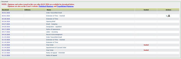 Docket Report